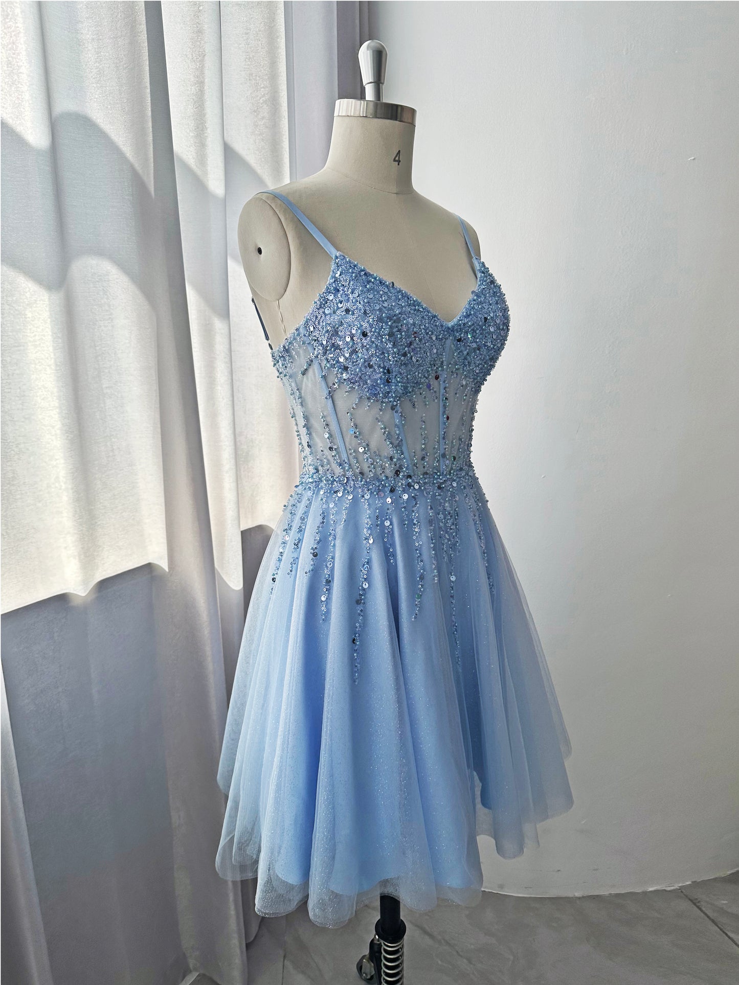 Tulle Homecoming Dresses 2025 Prom Dresses Short Sparkly Beaded Formal Party Gowns