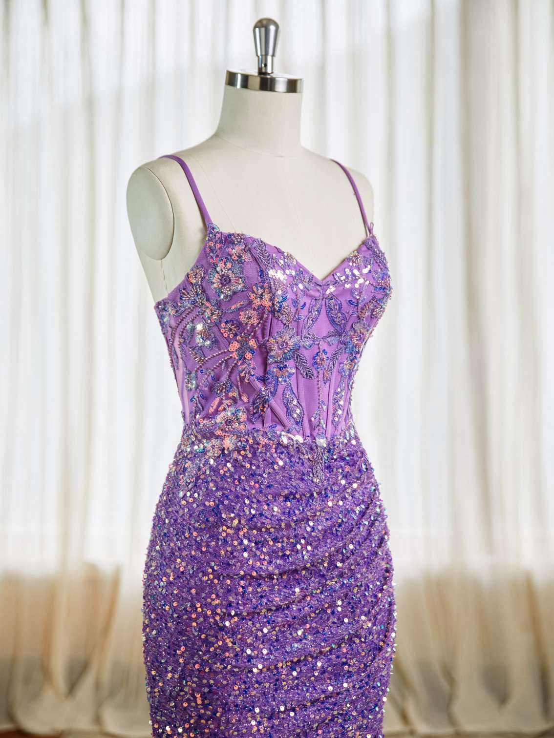 Sequin Mermaid Prom Dresses for Women 2025 Sparkly Lace Applique Evening Dresses