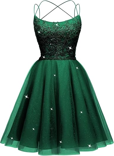 Tulle Homecoming Dresses 2025 Sparkly Short Prom Dresses Spaghetti Straps A-line HOCO Dresses