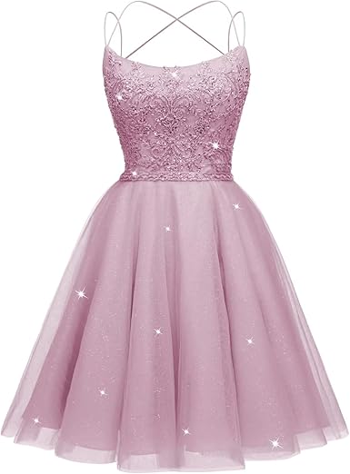 Tulle Homecoming Dresses 2025 Sparkly Short Prom Dresses Spaghetti Straps A-line HOCO Dresses