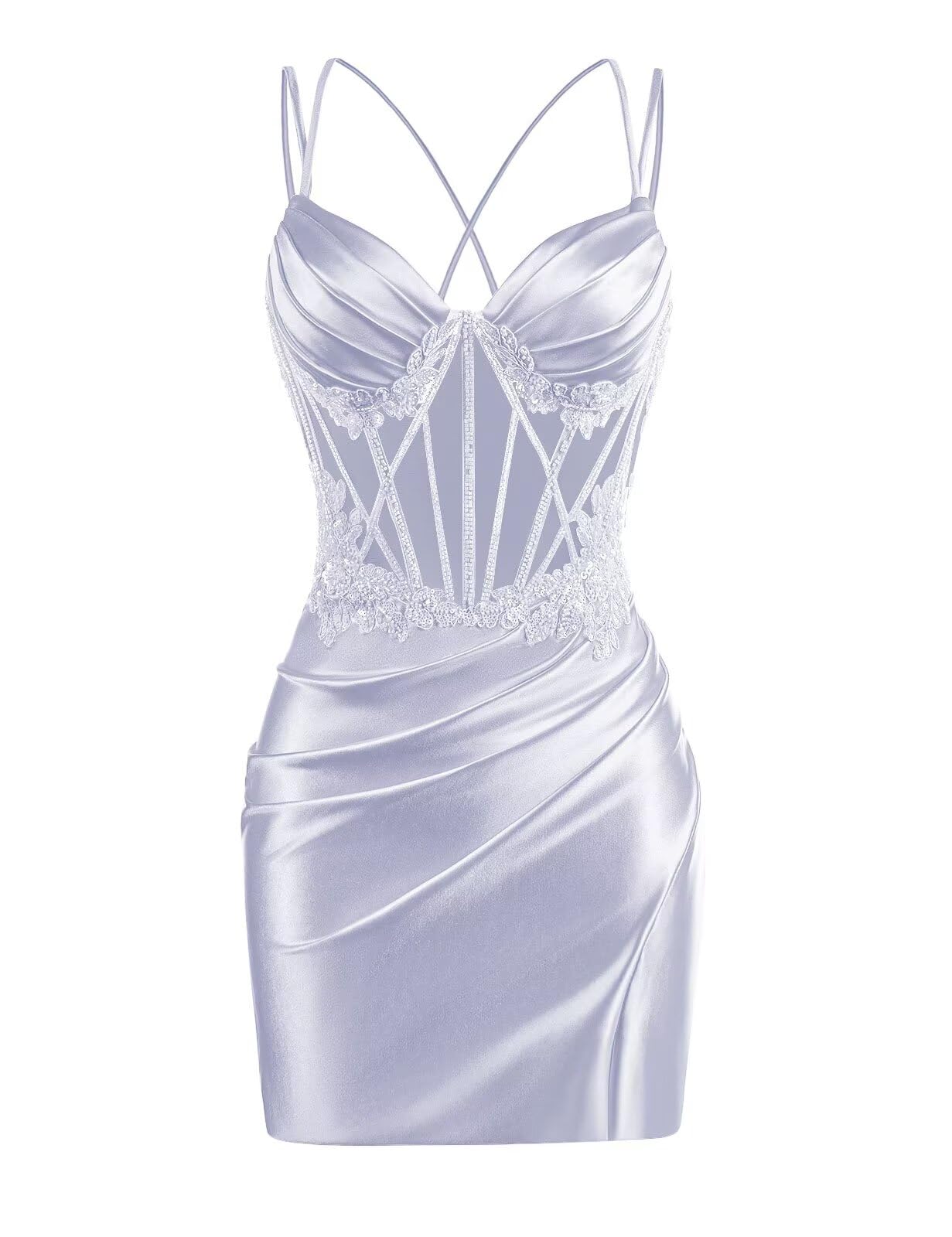 V Neck Satin Homecoming Dresses 2025 Mermaid Prom Dress Short Tight Cocktail Dress for Women