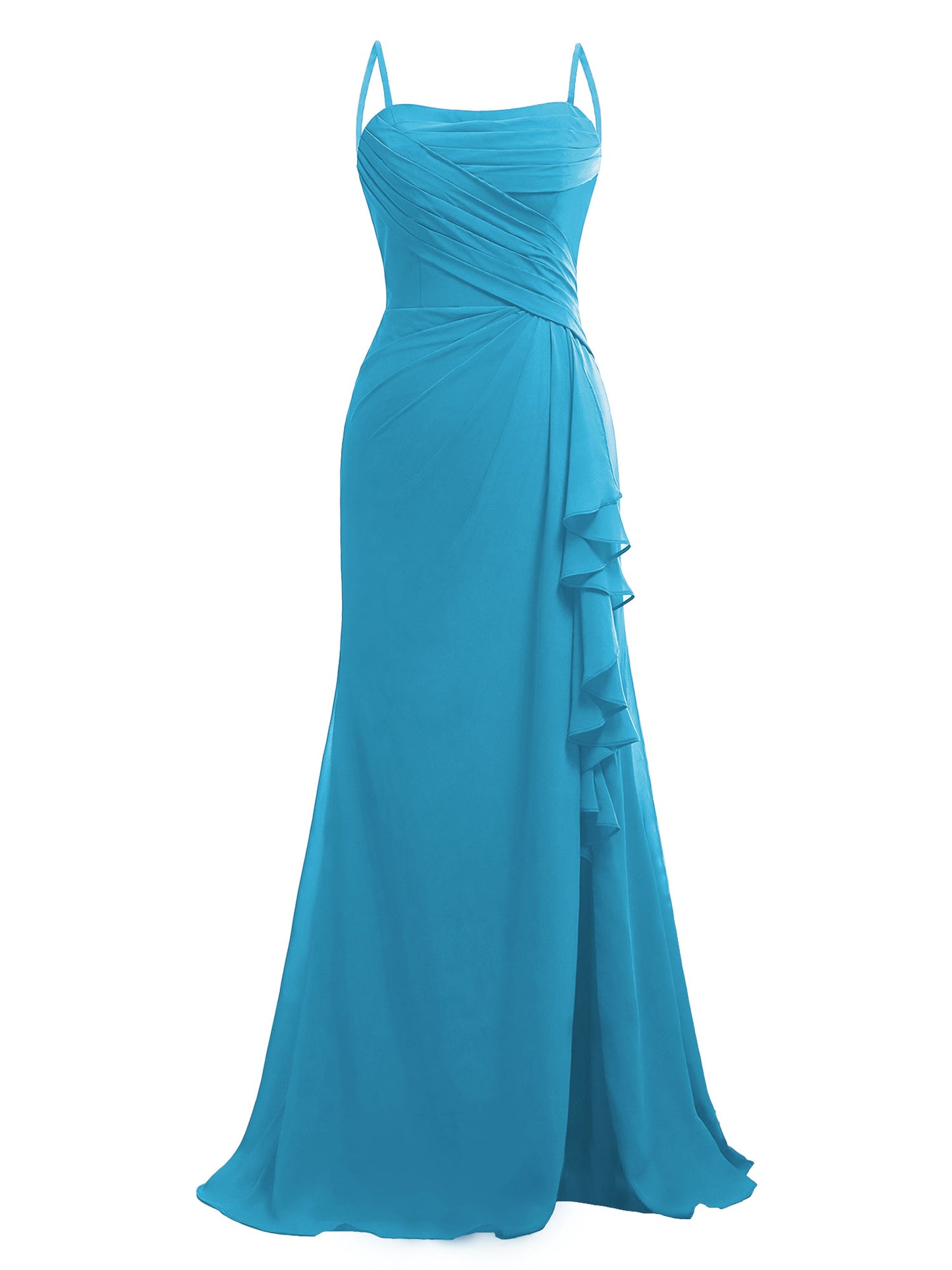 Ruffle Chiffon Bridesmaid Dresses for Women Pleated Ruched Formal Prom Party Dress