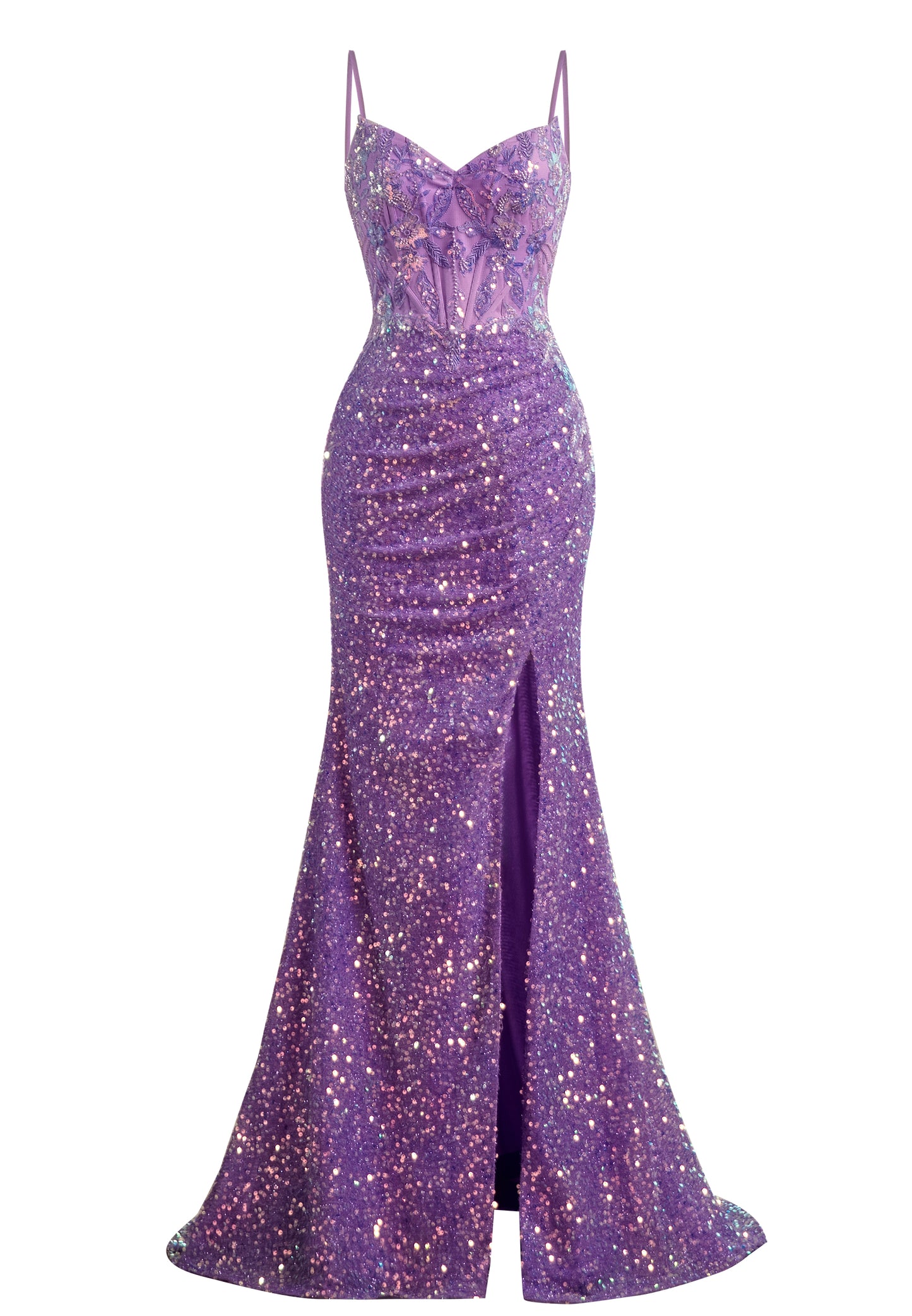 Sequin Mermaid Prom Dresses for Women 2025 Sparkly Lace Applique Evening Dresses