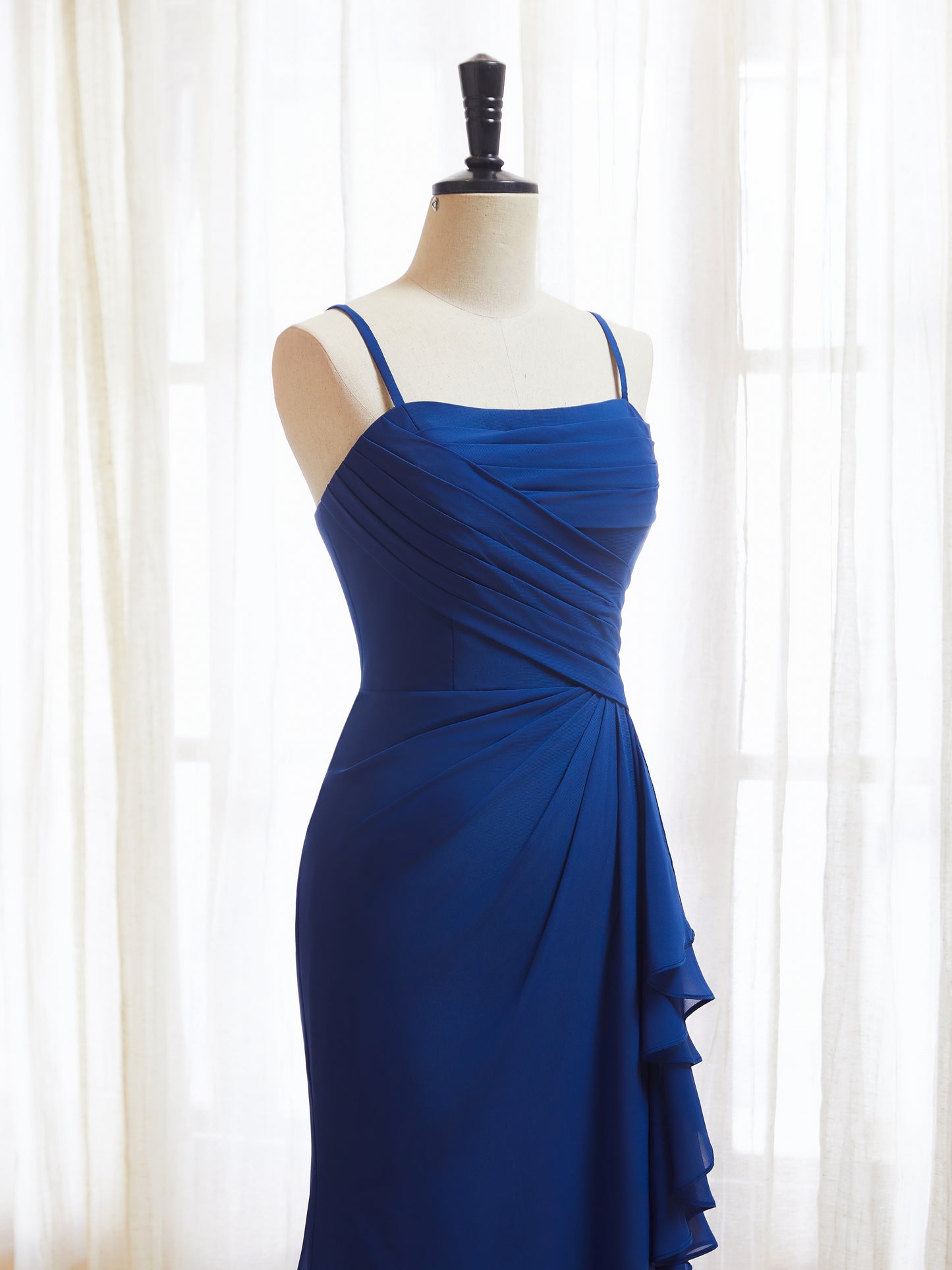 Ruffle Chiffon Bridesmaid Dresses for Women Pleated Ruched Formal Prom Party Dress