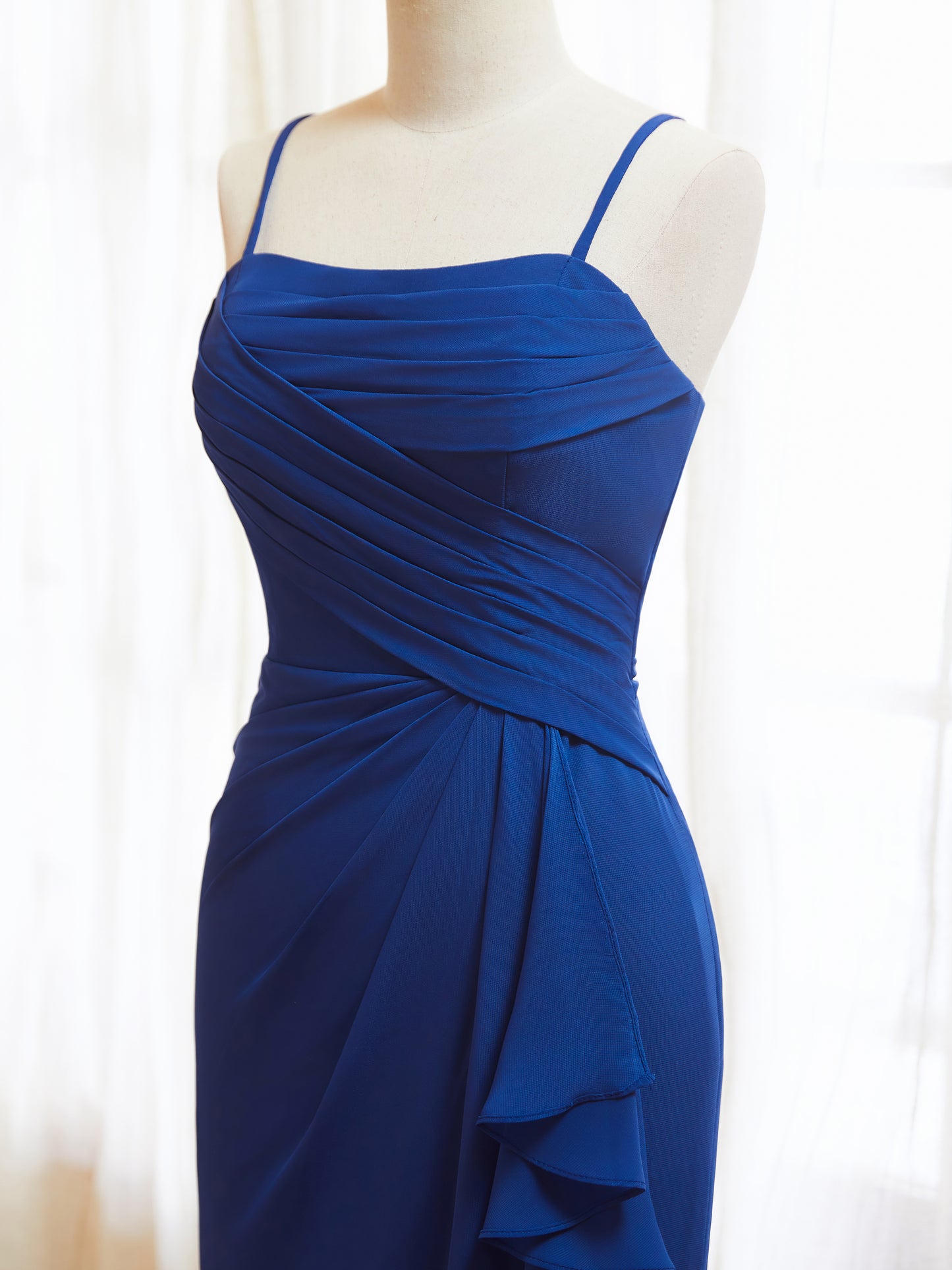 Ruffle Chiffon Bridesmaid Dresses for Women Pleated Ruched Formal Prom Party Dress