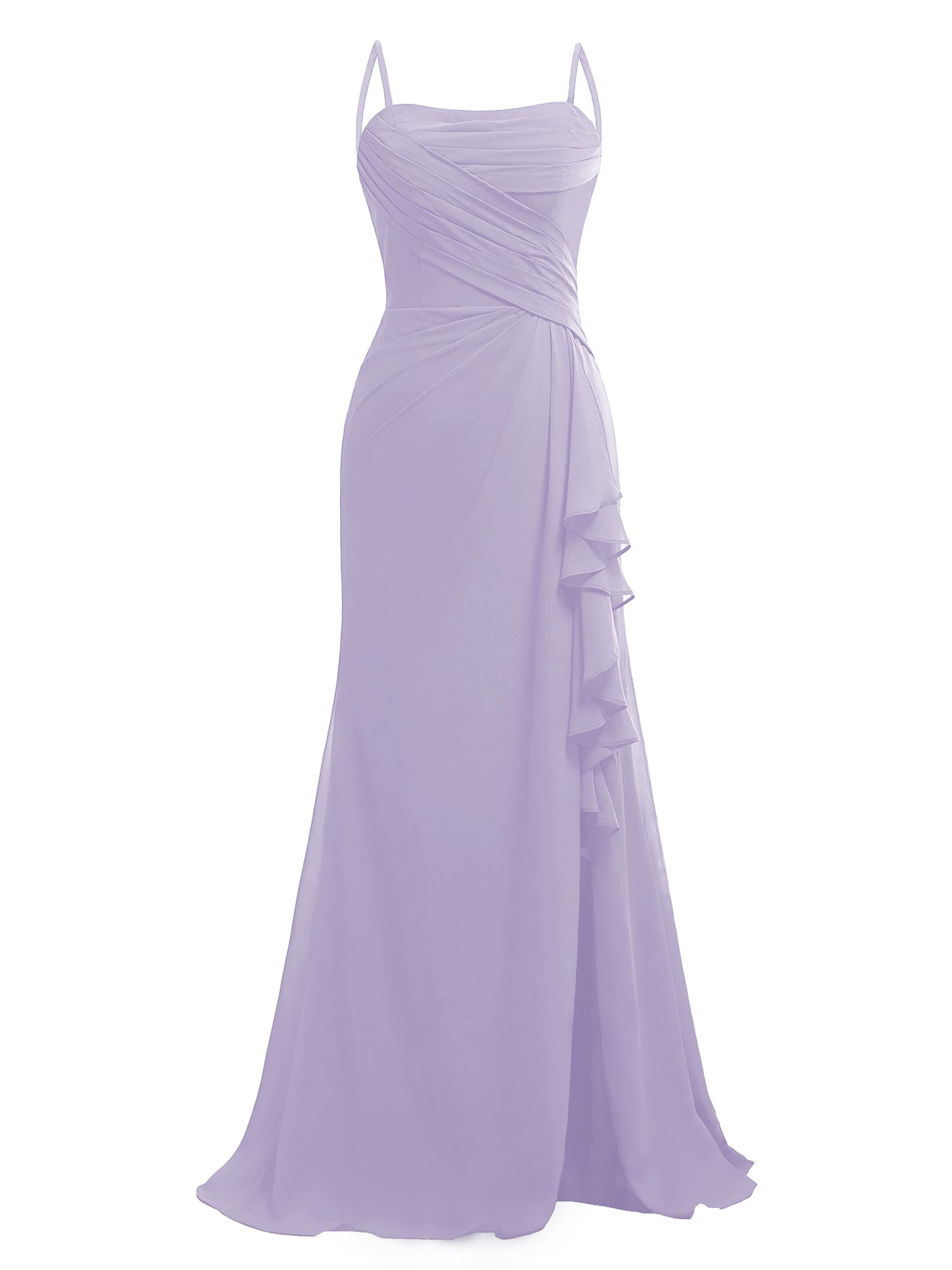 Ruffle Chiffon Bridesmaid Dresses for Women Pleated Ruched Formal Prom Party Dress