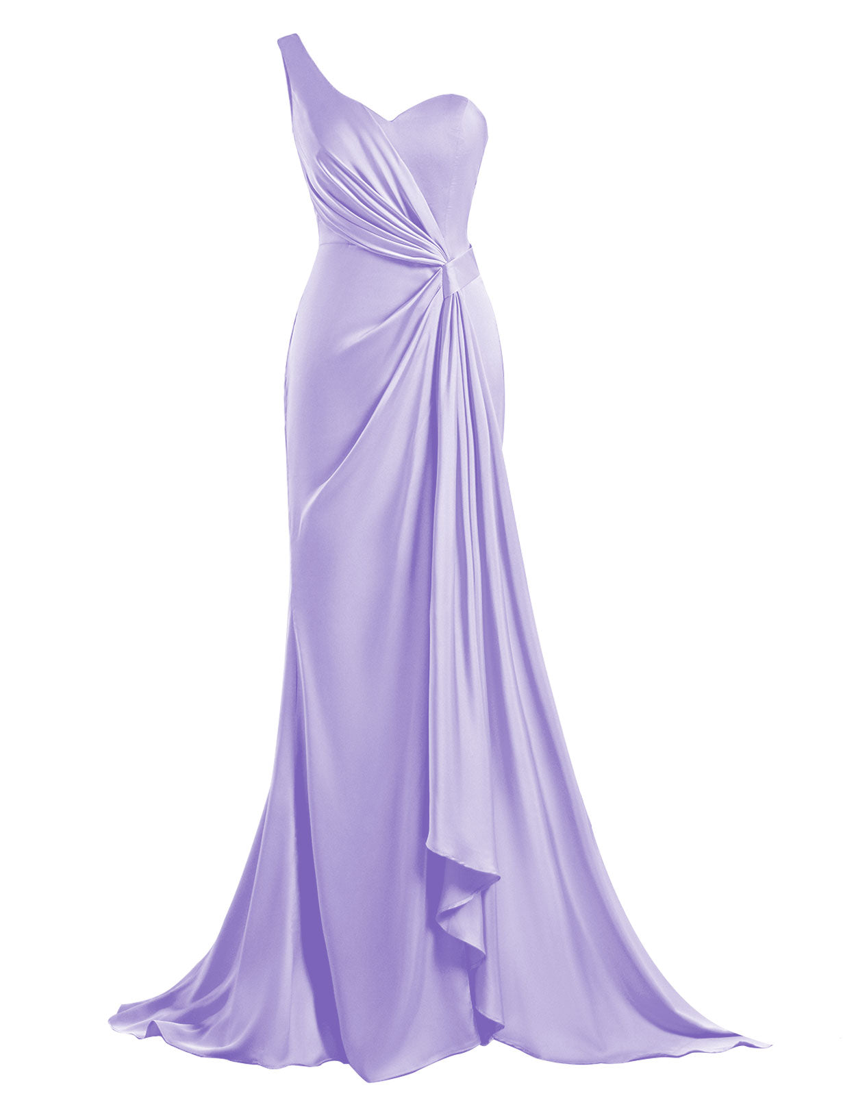 One Shoulder Bridesmaid Dresses Mermaid Satin Prom Dress 2025 Long Ruched Bodycon Evening Party Gowns with Slit