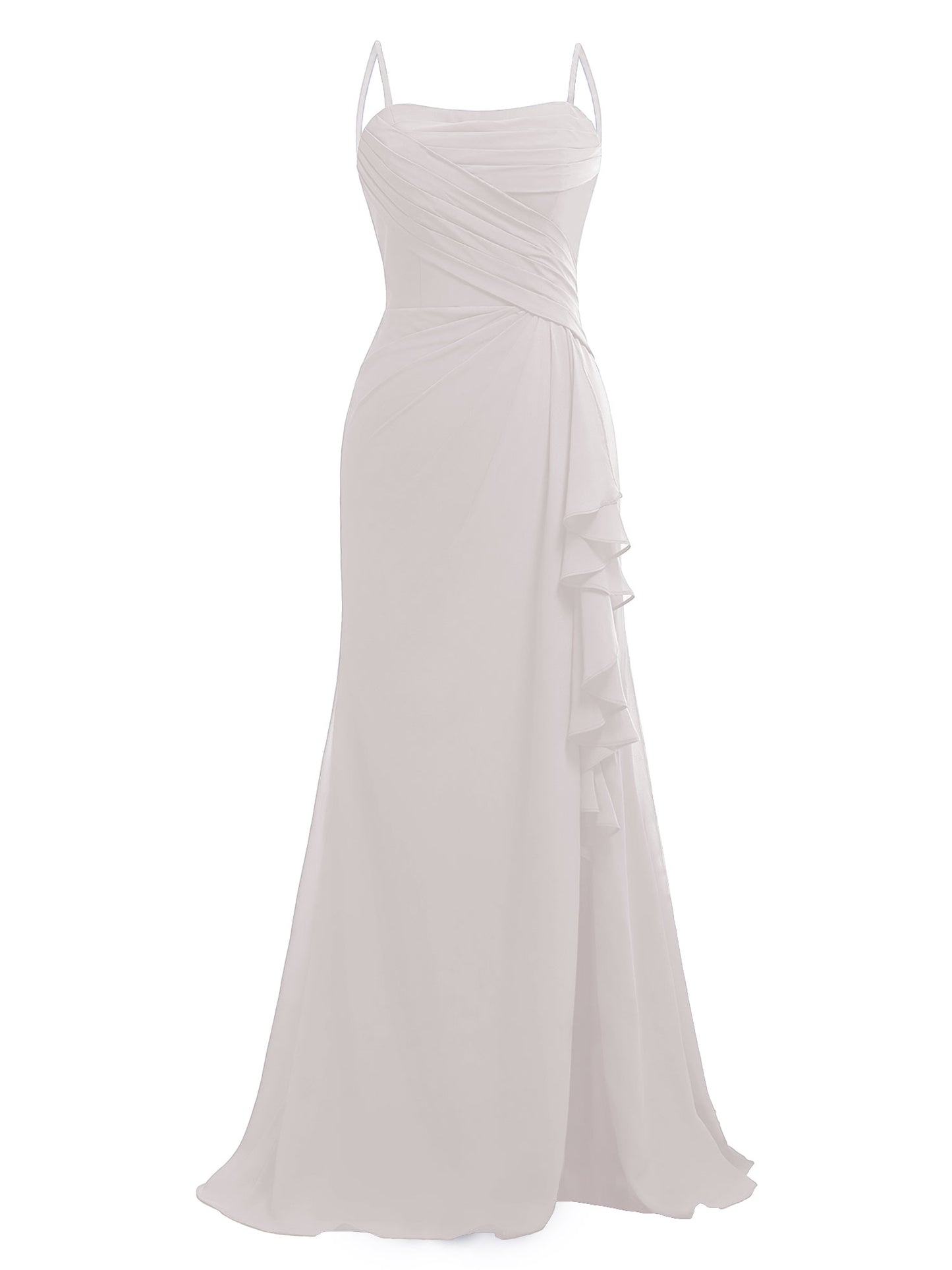 Ruffle Chiffon Bridesmaid Dresses for Women Pleated Ruched Formal Prom Party Dress