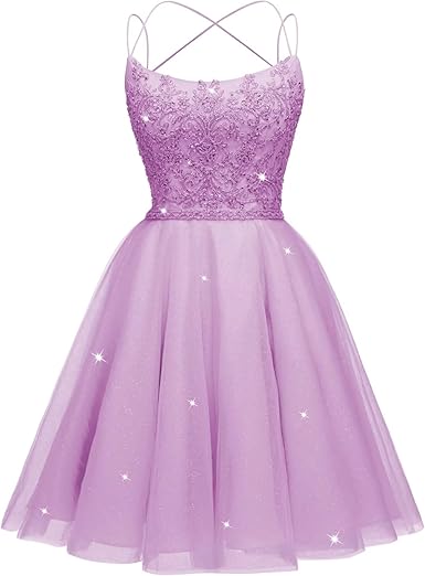 Tulle Homecoming Dresses 2025 Sparkly Short Prom Dresses Spaghetti Straps A-line HOCO Dresses