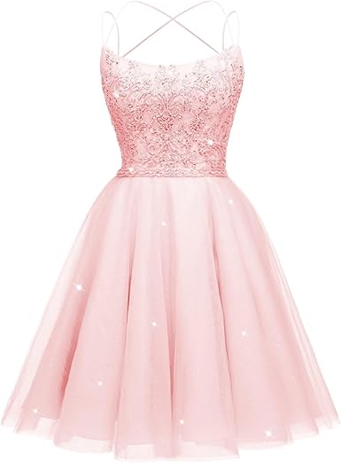 Tulle Homecoming Dresses 2025 Sparkly Short Prom Dresses Spaghetti Straps A-line HOCO Dresses