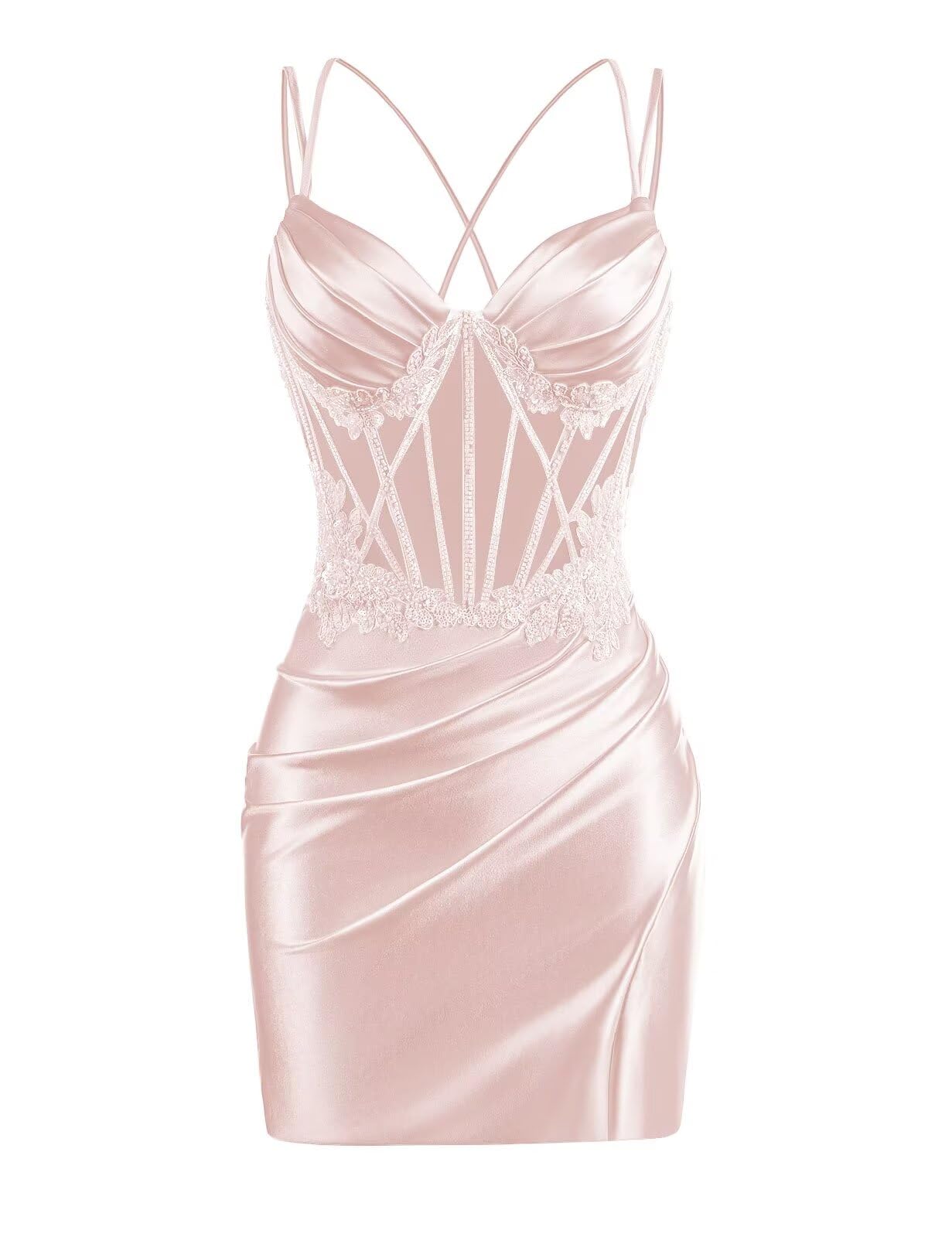 V Neck Satin Homecoming Dresses 2025 Mermaid Prom Dress Short Tight Cocktail Dress for Women