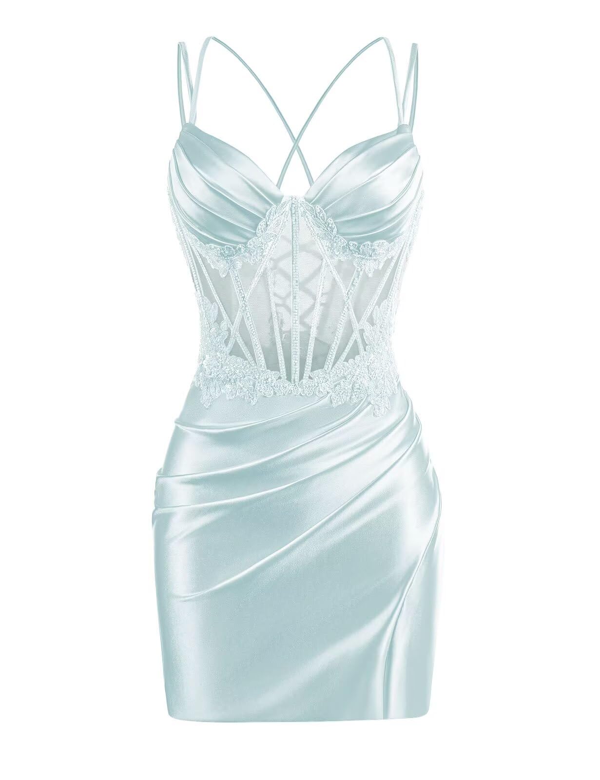 V Neck Satin Homecoming Dresses 2025 Mermaid Prom Dress Short Tight Cocktail Dress for Women