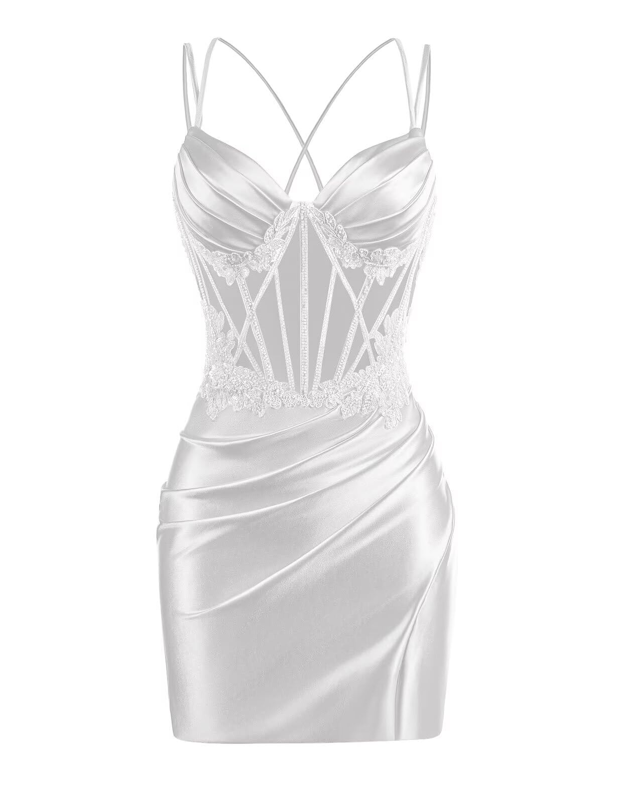 V Neck Satin Homecoming Dresses 2025 Mermaid Prom Dress Short Tight Cocktail Dress for Women
